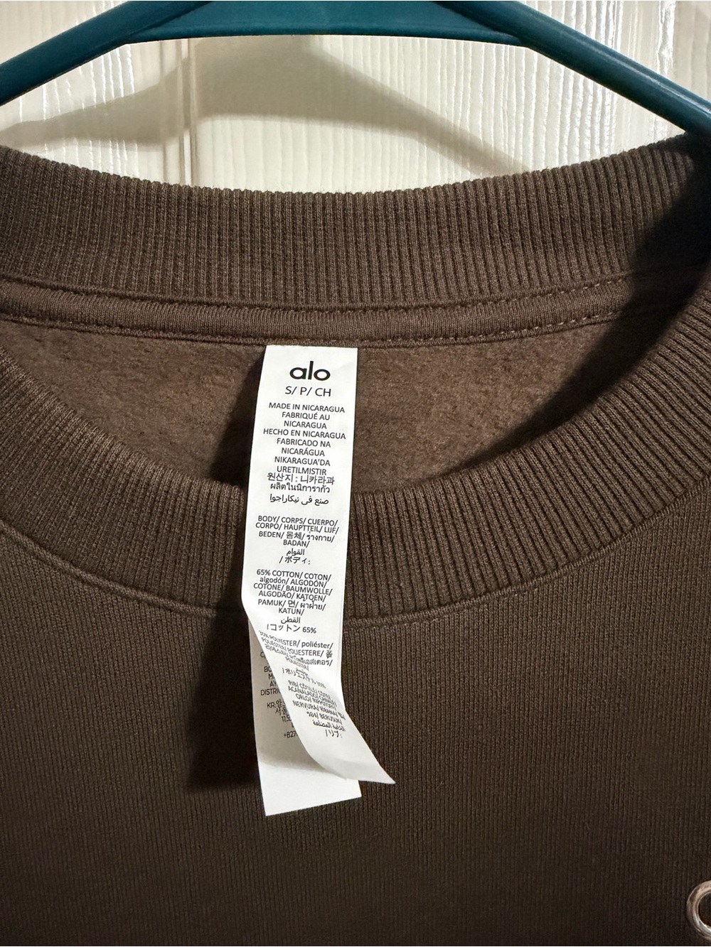 Alo Accolade Crewneck Sweatshirt in Espresso - Picture 4 of 5